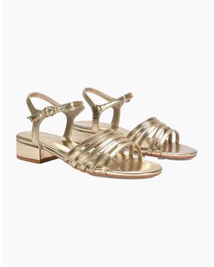 XY London Ladies Katie Metallic Low Block Heel Sandals