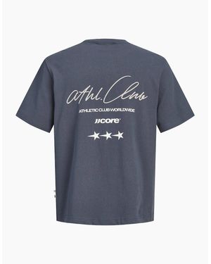 Jack & Jones Jco Club Script Short Sleeve T-Shirt - Blue