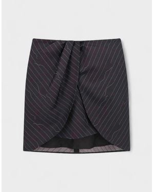 Off-White c/o Virgil Abloh Pinstripe Twist Mini Skirt - Black
