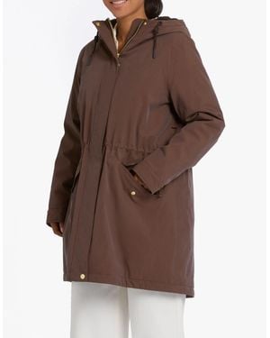 Joules Portwell Waterproof Hoodie Raincoat With Adjustable Waist - Brown