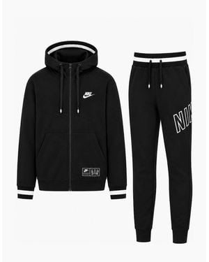 Nike Air Zip Through Tracksuit Full Set - Black