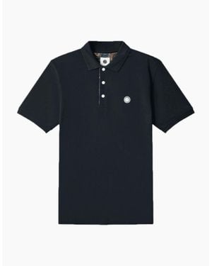 Pretty Green House Paisley Placket Polo - Blue