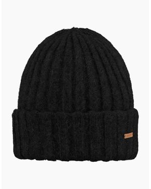 Barts Bayne Comfy Chunky Knit Knitted Beanie Hat - Black