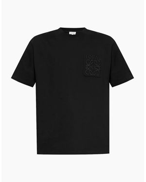 Loewe Anagram Pocket Embroidery T-Shirt - Black