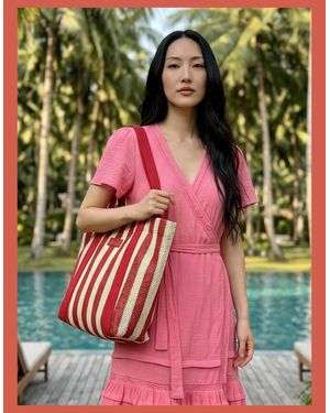Nooki Design Hackney Stripe Shopper - Green