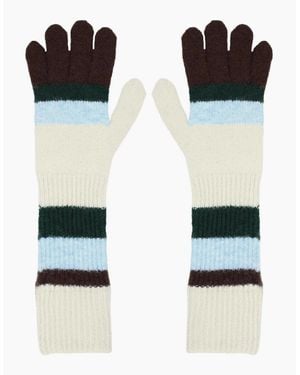 Gini London Multi Ladies Longline Striped Gloves - Black