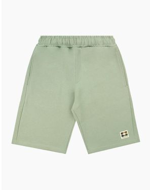 Aquascutum Badge Cotton Shorts Sage - Green