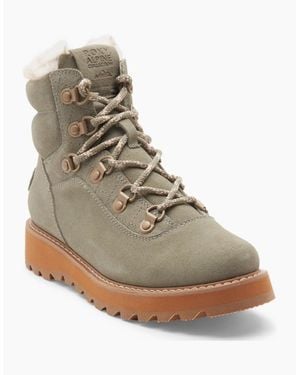 Roxy Bradie Thermal Insulated Leather Snow Boots - Natural