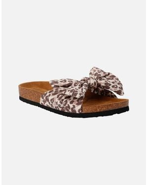 Regatta Ladies Ava Leopard Bow Strap Sandals - Brown