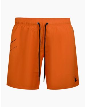 Philipp Plein Plein Sport Scratch Logo Long Swim Shorts - Orange