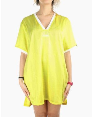 Ellesse Alicia Sgb068 Long T-Shirt Deep V Neck Sports Tops Summer Dress - Yellow