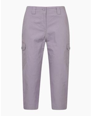 Mountain Warehouse Ladies Coastal Stretch Capri Cargo Trousers - Purple