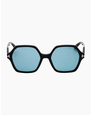 Tom Ford Romy Smoke Hex Lens Shiny Sunglasses - Blue