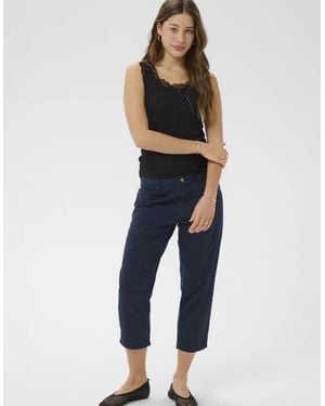 Cream Berta Capri Trousers - Blue