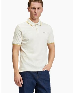 Ben Sherman Signature Short Sleeve Pique Polo Shirt - White