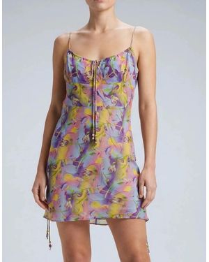 Oceanus Tropical Blossom Mini Dress - White