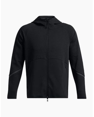 Under Armour Unstoppable Hooded Full Zipper Textured Zipped Pocket Jacket - Blue
