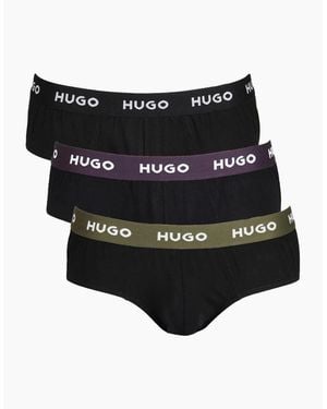 BOSS 3-Pack Classic Logo Briefs, W/ /Khaki - Black