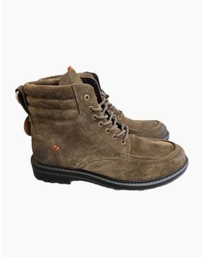 Osprey London The Pentney Waxed Suede Kola Boots - Brown