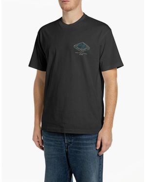 Replay Relaxed Fit T-Shirt Industrial Print - Black