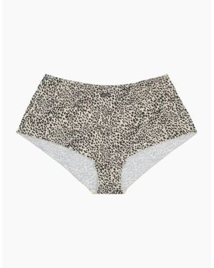 Calvin Klein Signature Satin Boy Short, Animal Print - White