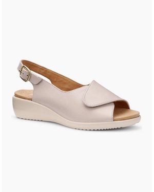 Hotter Olivia Peep Toe Low Wedges - Pink