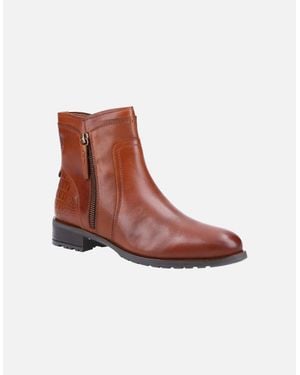 Hush Puppies Scarlett Leather Tan Boots - Brown