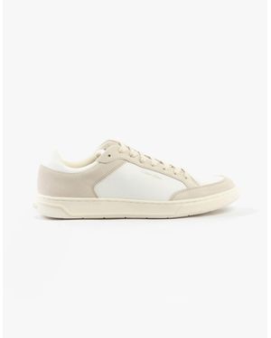 Calvin Klein Low Top Lace Up Trainers/Dark Ecru - White
