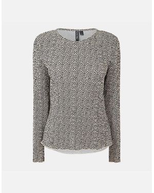 Pieces Relaxed Fit Short Sleeve Crew Neck Blouse - Grey