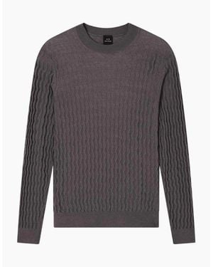 ARMANI EXCHANGE Wave Texture/ Knitwear Jumper - Grey