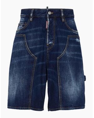 DSquared² Dark Semplice Carpenter Shorts - Blue