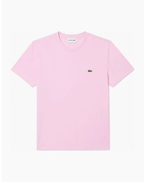 Lacoste Cotton Pima Crew Neck T-Shirt - Pink