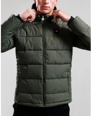 Ellesse Agaric Padded Hooded Jacket Khaki - Black
