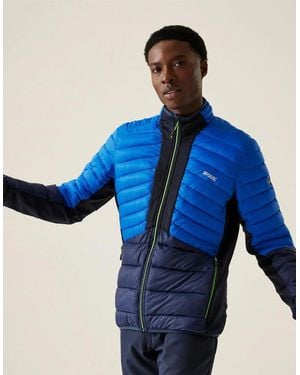 Regatta Leedre Hybrid Colour Block Zipped Pocket Puffer Jacket - Blue