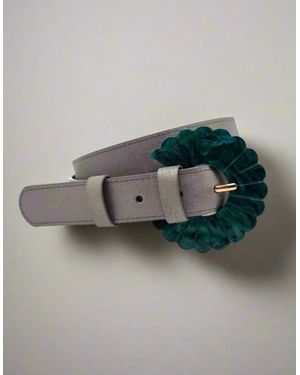 Nooki Design Burlesque Fan Buckle Belt-Gunmetal - Grey