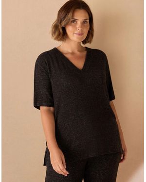 Live Unlimited London V Neck Supersoft T-Shirt - Black