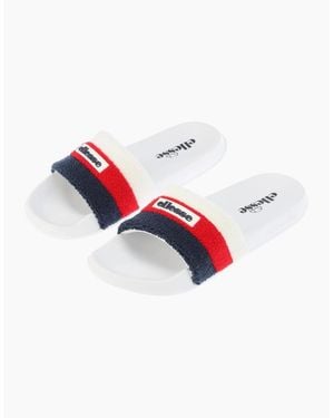 Ellesse Triply Stripe Patterned Open Toe Slides - Red