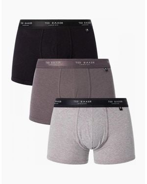 Ted Baker 3-Pack Contrast Logo Boxer Trunks, Mix - Grey