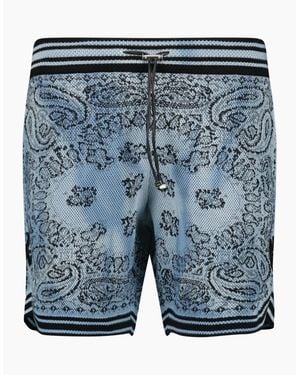 Amiri Bandana Knitted Basketball Shorts - Blue