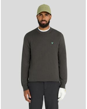 Lyle & Scott Eagle Cotton Blend Crew Neck Sweatshirt - Grey