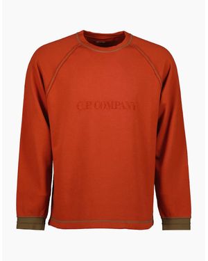 C.P. Company Diagonal Fleece Logo Sweatshirt - Orange