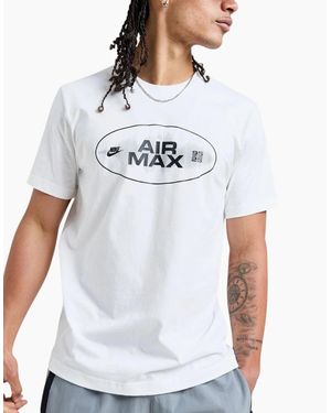 Nike Air Max Nike T Shirts Air Max T Shirt Crew Neck Short Sleeve Regular Fit New Tee - White