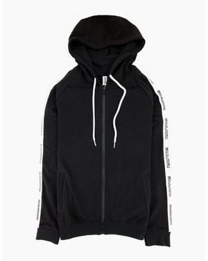 Moschino Underwear Arm Tape Logo Zip Up Hoody - Black