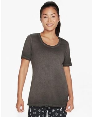 Skechers W1Ts330/Blk Diamond Wash Hatha Scoop Neck Tunic Tee Bold - Grey