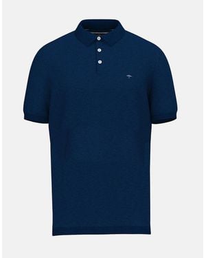 Fynch-Hatton Fine Knit Air Cotton Polo Shirt Midnight - Blue