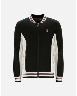 Fila Settanta Baseball Track Top Jacket/Gardenia/Fig/Charcoal - Black