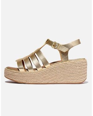 Fitflop Platfforms Espadrille Wedge Fisherman Sandals - Metallic