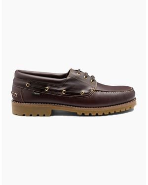 Loake Waxy Boat Shoe Dark Waxy - Brown