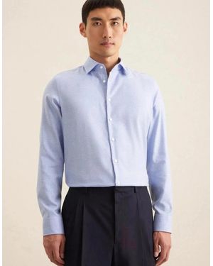 Seidensticker Slim Fit No Iron New Kent Structured Business Shirt Light - Blue