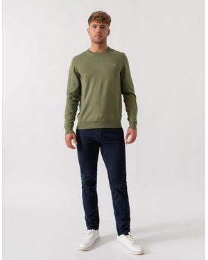 GANT 379 Classic Cotton Crew Neck Jumper - Green